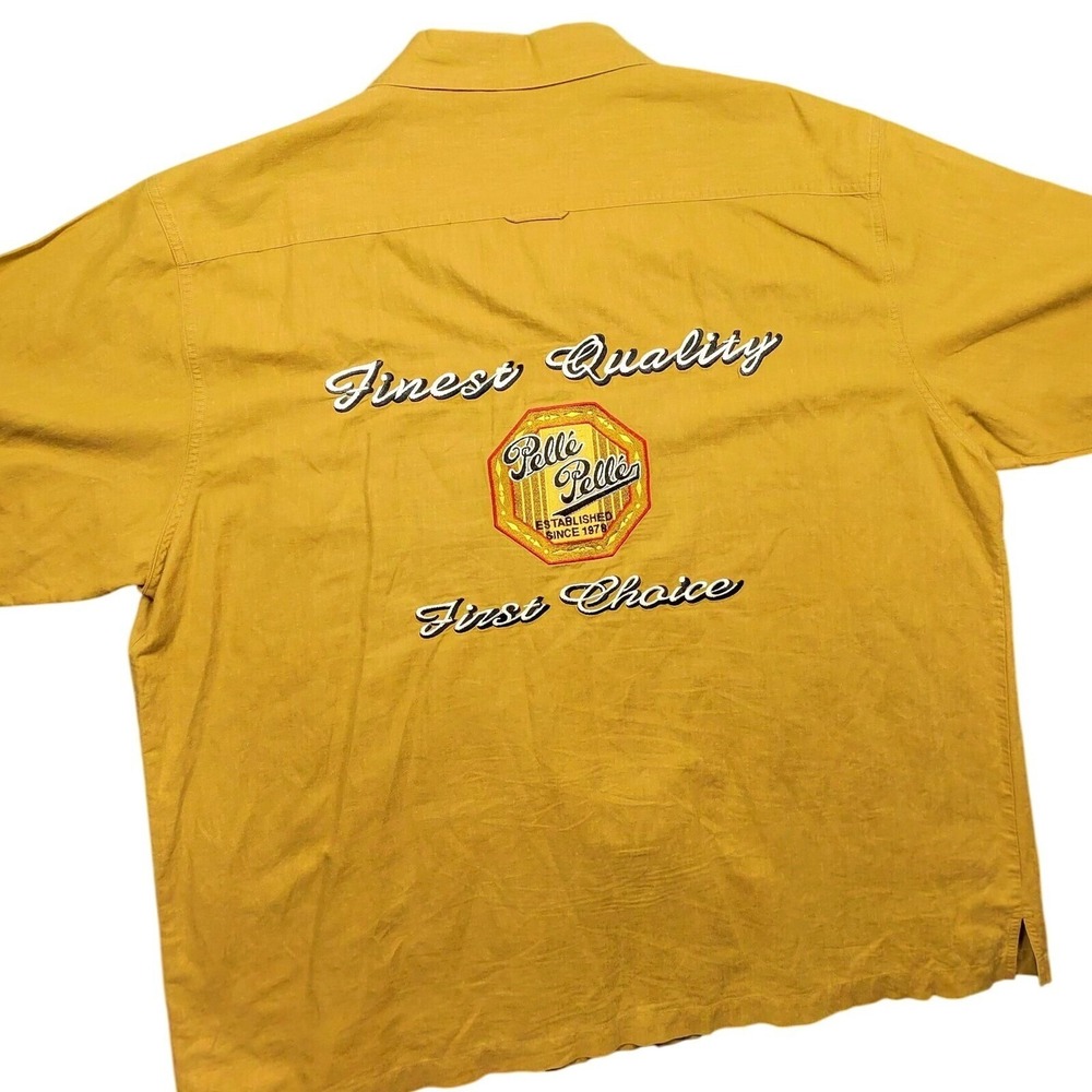 Pelle Pelle Men Shirt Linen Cotton XXL Mustard Streetwear Marc Buchanan